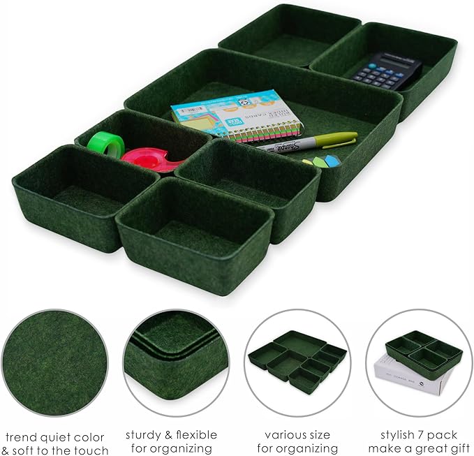 Welaxy Drawer organizers trays felt storage bins drawers dividers organizer - Image 4