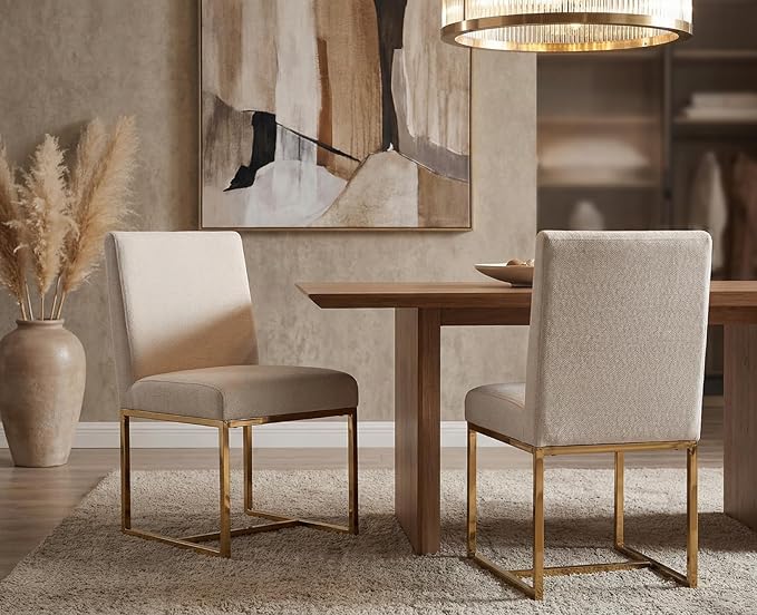 CIMOTA Modern Dining Chairs Set of 2, Upholstered Dining Room Chairs Armless ...