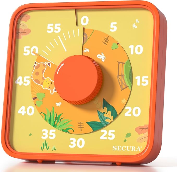 Secura 7.5-Inch Animal Pattern Visual Timer by Secura