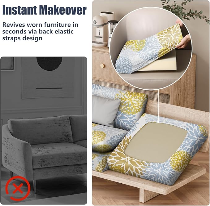 8Pcs Stretch Patio Cushion Covers, Outdoor Couch & Sofa Replacement Slipcovers - Image 5