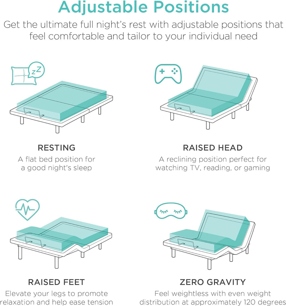 Best Choice Products Ergonomic Queen Size Adjustable Bed Frame, Electric Base...