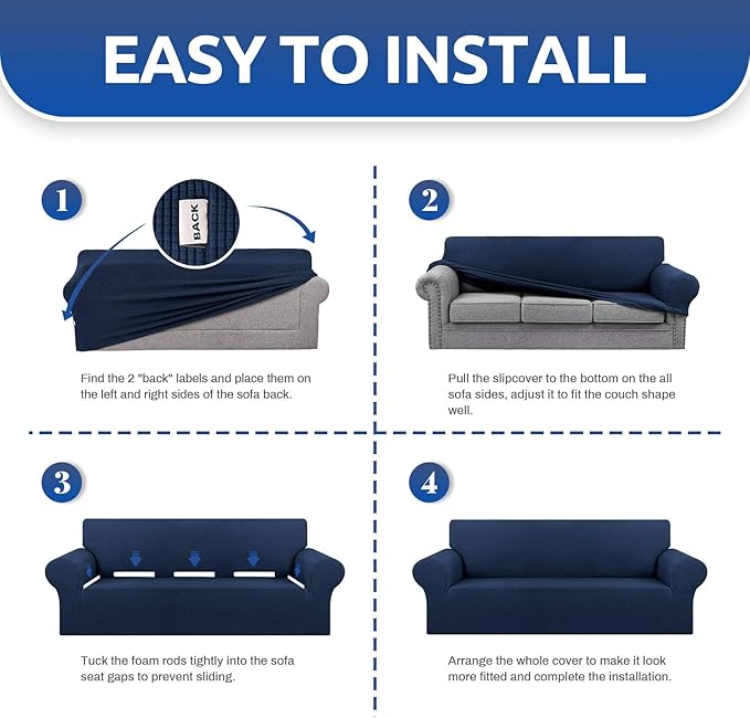 KEKUOU Stretch Loveseat Sofa Cover Slipcover, Couch Covers - Image 6