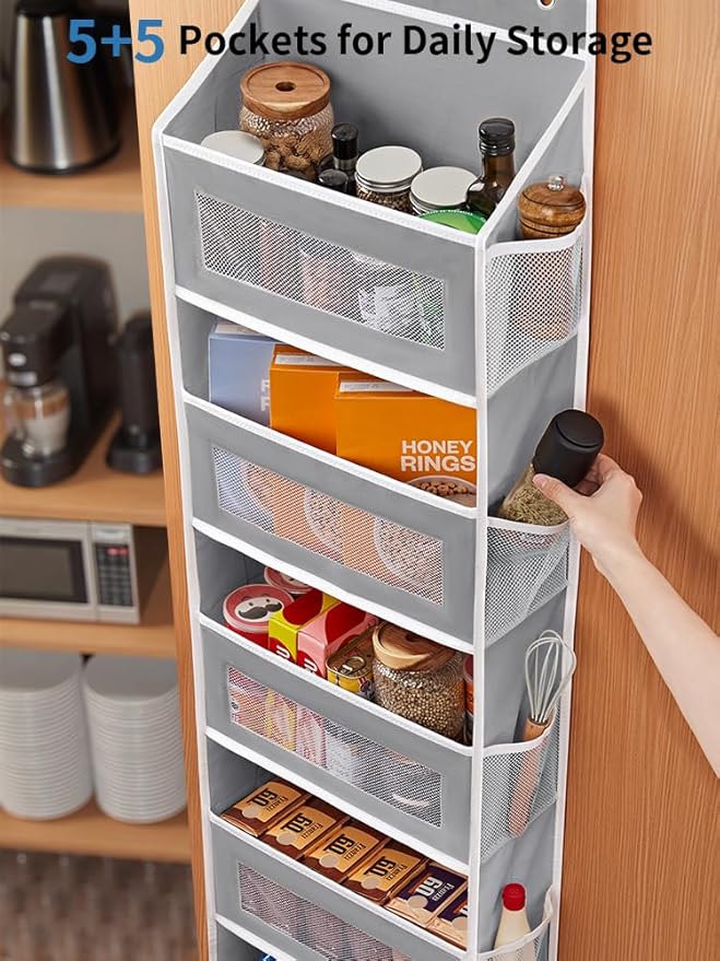 JARLINK 2 Pack Over the Door Organizer Storage, 5 Shelf Hanging Door Organizer - Image 5