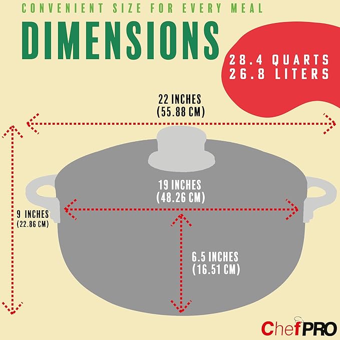 ALUMINUM CALDERO STOCK POT by Chef Pro, Durable Aluminum, Superior Cooking - Image 5