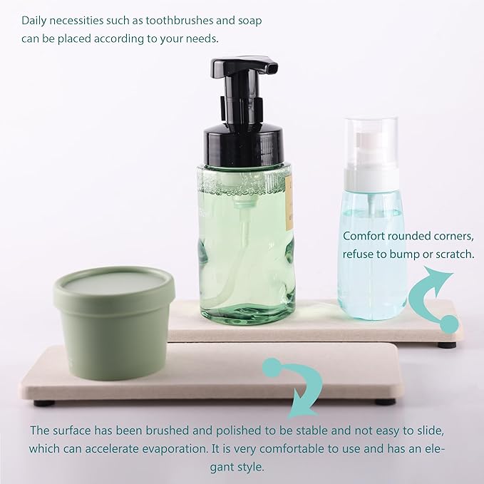 NiuYichee 2 Pcs Water Absorbing Stone Trays, Kitchen/Bathroom Sink Soap Dish - Image 3
