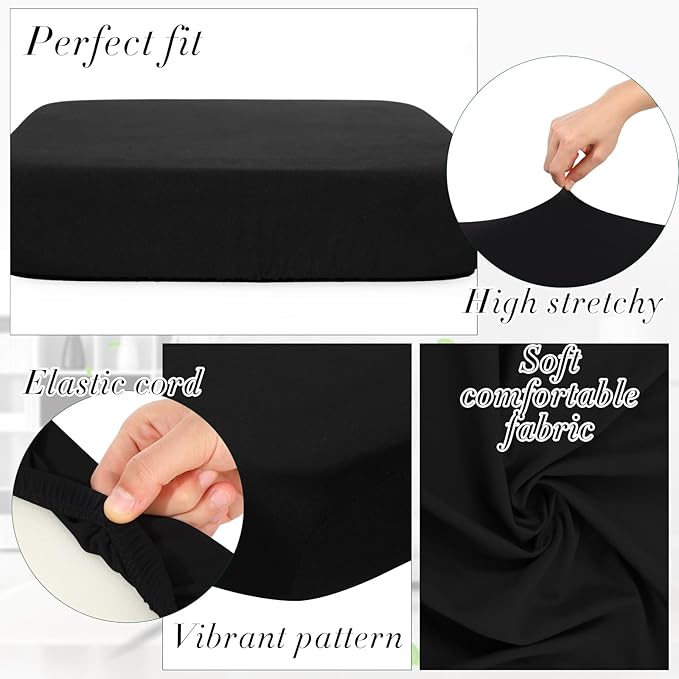 Newwiee Set of 4 Stretch Patio Cushion Covers Sofa Couch Seat Chair Slipcovers - Image 3