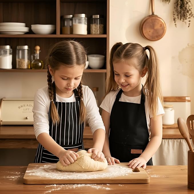 2 Pack Stripes Kids Apron, Kids Cooking Aprons - Image 6