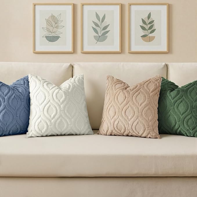 decorUhome Throw Pillow Covers 20x20 Inch Set of 2, Soft Plush Faux Wool Dusty - Image 4