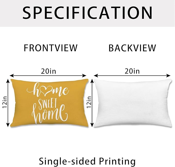 Hexagram Geometric Yellow Pillow Covers 12x20 Set of 4, Decorative Outdoor Boho - Image 4