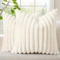 decorUhome Summer Cozy Faux Fur Throw Pillow Covers 26x26 Set of 2 Decorative by decorUhome