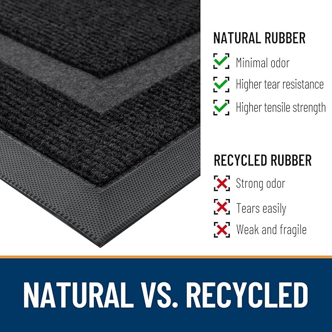 OLANLY Half Circle Door Mat Indoor Outdoor Entrance Welcome, Waterproof - Image 4