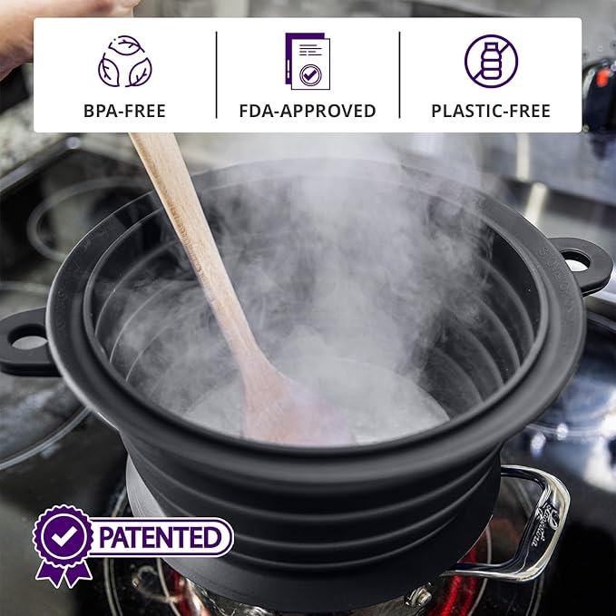 L.I.Q Silicone Splatter Guard – Fits 8 and 10 Inch Pots – Microwave Safe and