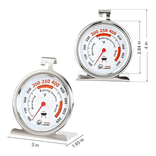 2.64" Oven Thermometer 100-600°F Kitchen Cooking Thermometer Instant Read - Image 2