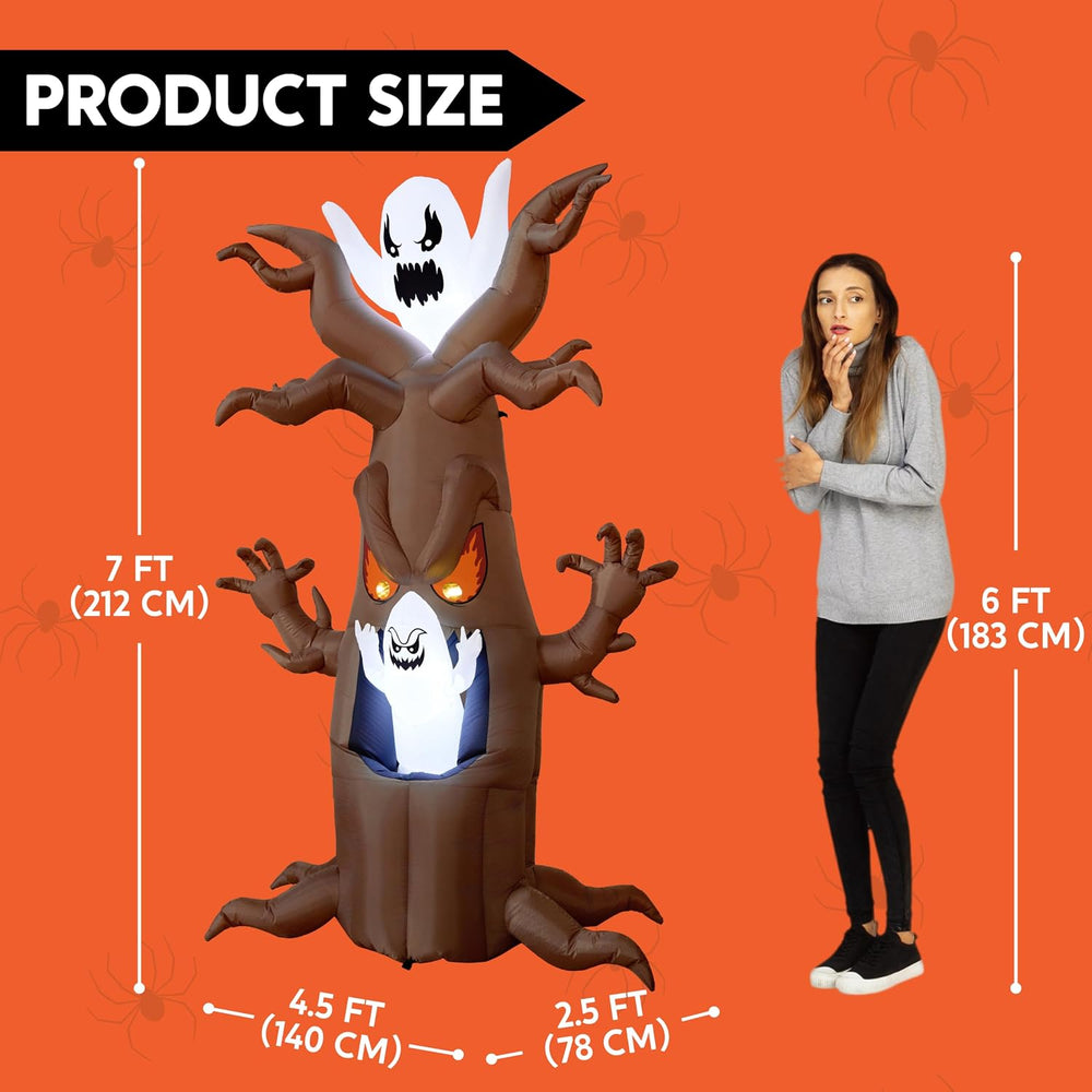 Joiedomi 7 Ft Halloween Inflatables Tree Decorations Outdoor Blow Up Yard Dec...
