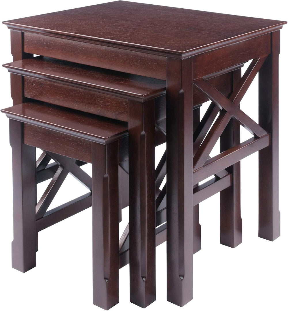Winsome Xola Nesting Tables, Cappuccino | Small Square Coffee or End Table Se...