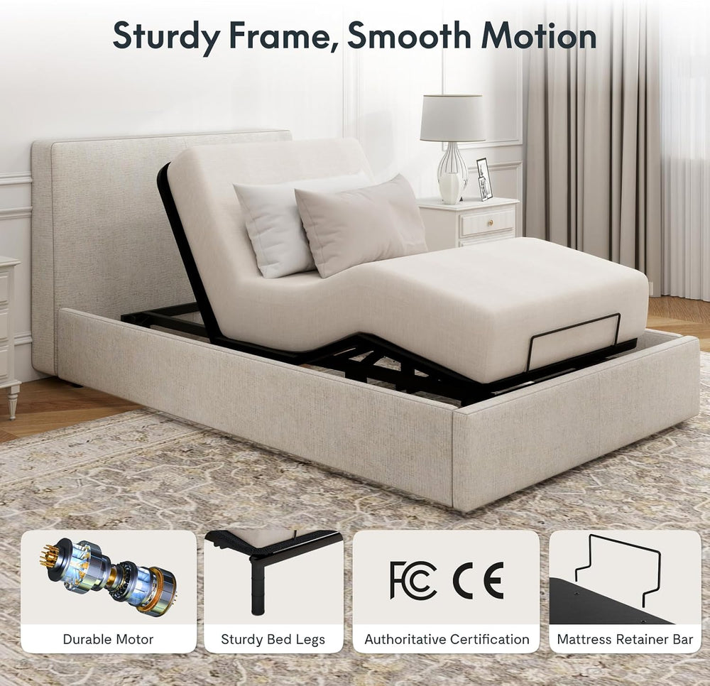 FLEXISPOT Twin XL Adjustable Bed Frame Base, Durable Motor & Easy Assembly