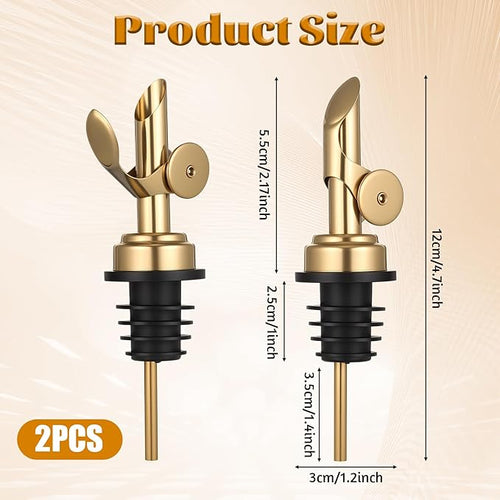 2 PCS Weighted Stainless Steel Bottle Pourers, Olive Oil Dispenser Spout - Image 2