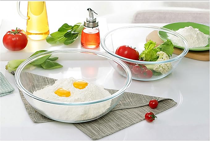 Homwin Glass Mixing Bowls with Lids Set, 8 Pieces Glass Salad Bowl Set with - Image 8