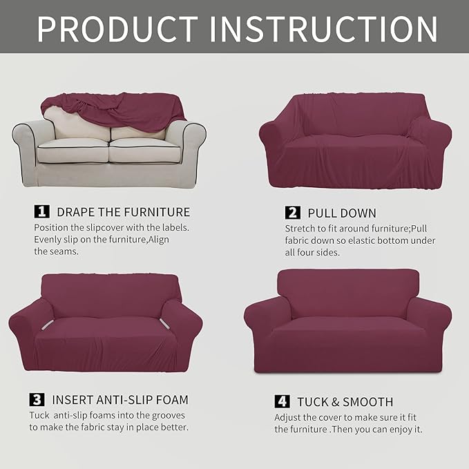 Easy-Going Stretch Loveseat Slipcover 1-Piece Sofa Cover Furniture Protector - Image 8