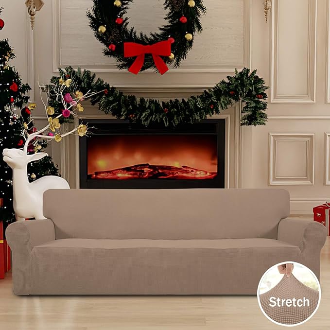 Easy-Going Stretch 4 Seater Sofa Slipcover 1-Piece Sofa Cover Furniture - Image 2