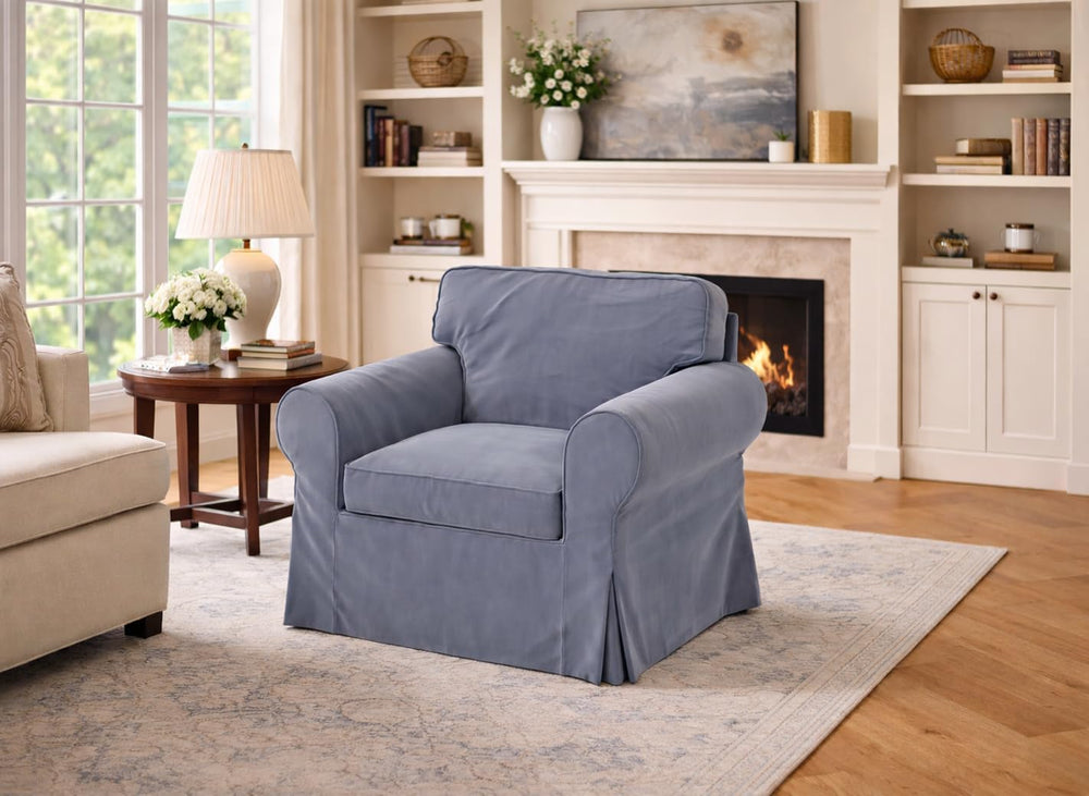 Velvet Pet Friendly Ektorp Chair Cover Compatible with IKEA Sofa Slipcover