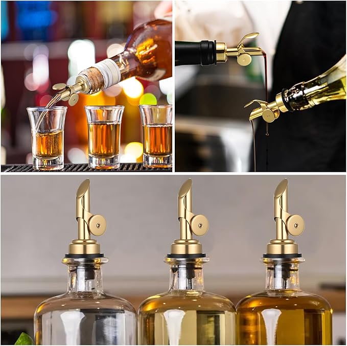 2 PCS Weighted Stainless Steel Bottle Pourers, Olive Oil Dispenser Spout - Image 6