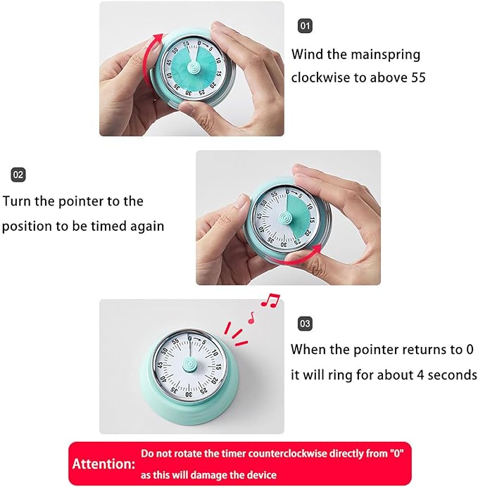 Elegant Stainless Steel Vintage Kitchen Timer - Image 5