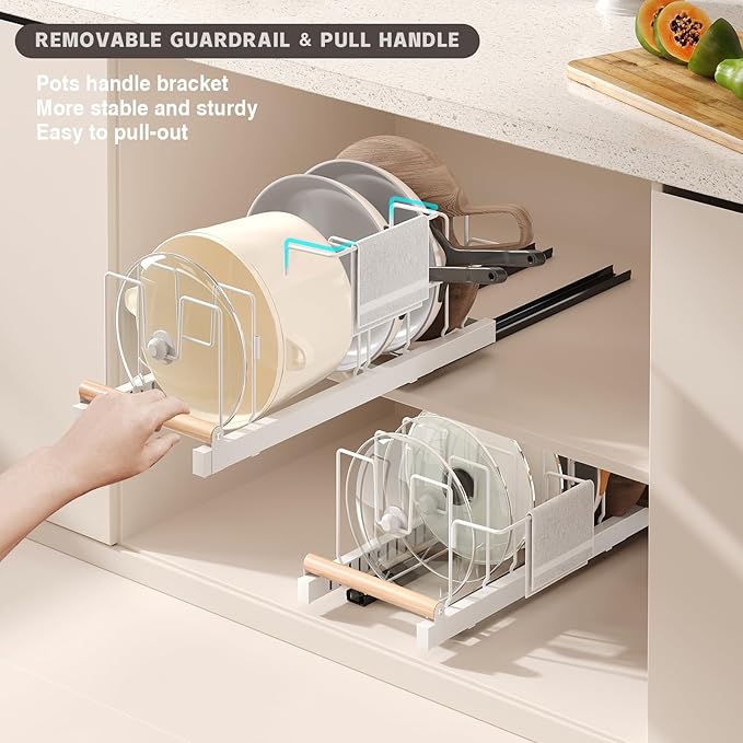 Magheo 2 Pack Pull Out Pots and Pans Organizer Under Cabinet - Image 3