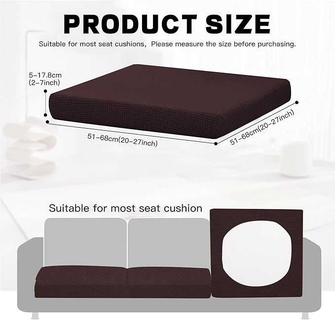 8Pcs Outdoor Cushion Covers, Patio Cushion Covers, Stretch Elastic Slipcovers