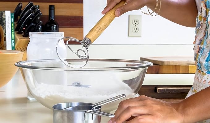 The Original Kitchen LARGE 13.5” Stainless Steel Dutch Style bread dough whisk - Image 2