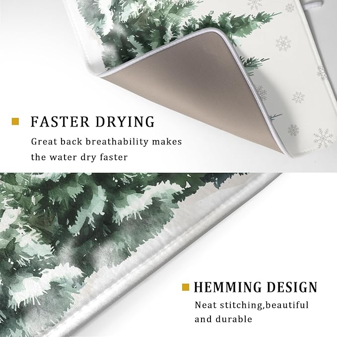 Winter Pine Tree Dish Drying Mat - Image 3