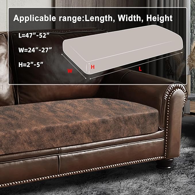Leather Look Couch Cushion Covers Sofa Seat Slipcovers Sets Couches Furniture - Image 3