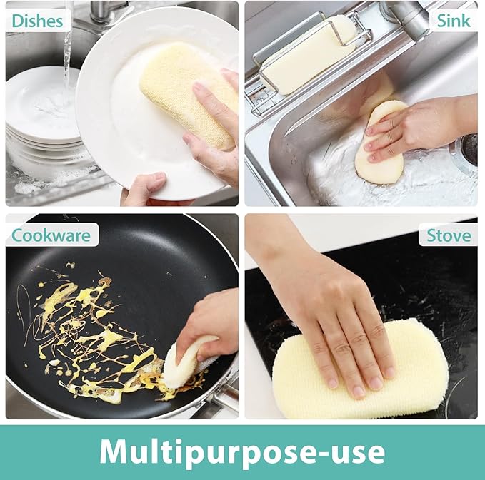 Mr. Scrub Kitchen Sponges, Dish Scrub Sponge 12 Pack Odor-Resistant, - Image 5
