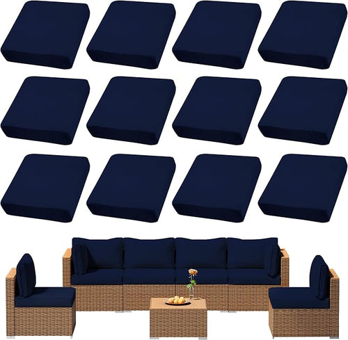 12Pcs Outdoor Cushion Covers, Patio Cushion Covers, Stretch Elastic Slipcovers by dreahoteztil