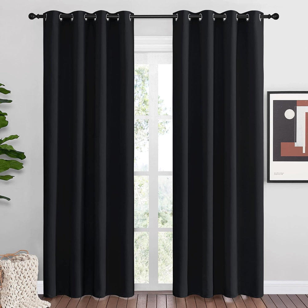NICETOWN Black Blackout Curtains for Living Room 55" w x 86" L 2 Pa...
