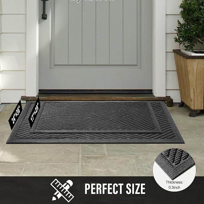 HIYARD Sturdy Front Door Mat, Absorbent Muddy Dirt Resist Welcome Door Mats - Image 7