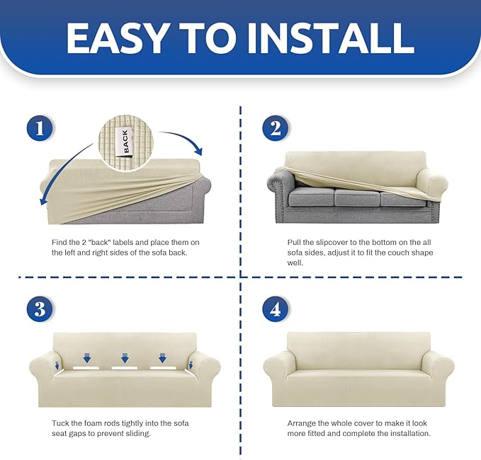 KEKUOU Stretch Single Sofa Slipcover 1 Piece Couch Sofa Cover Furniture - Image 4