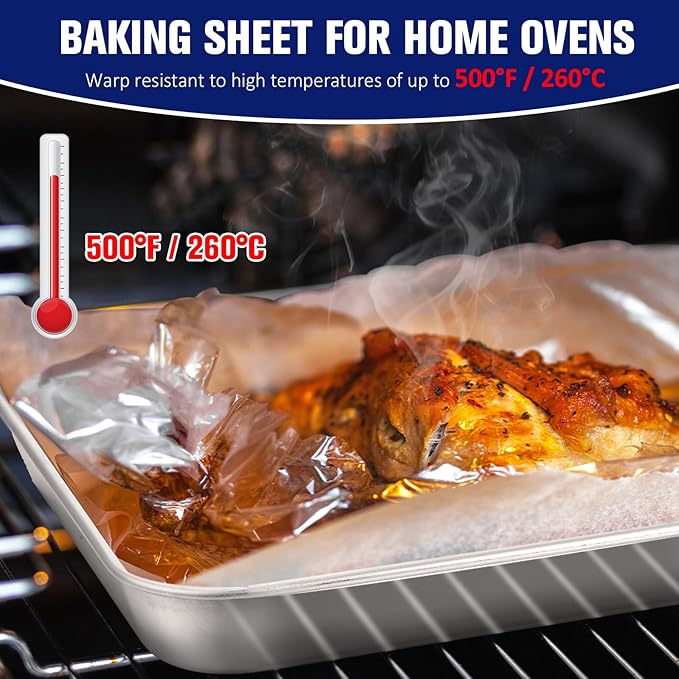 Mimorou 12 Pcs Baking Sheet Stainless Steel Cookie Small Metal Sheet Pans - Image 4