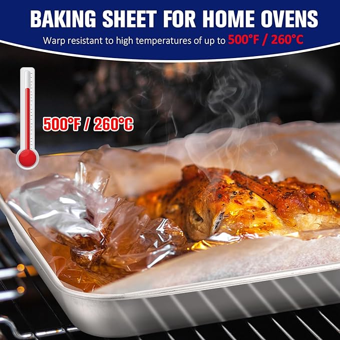 Mimorou 12 Pcs Baking Sheet Stainless Steel Cookie Small Metal Sheet Pans - Image 5