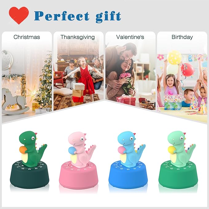 ELE DEPI 60 Minutes Mechanical Kitchen Timer, Cute Dinosaur Timer - Image 3