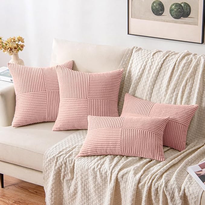 MIULEE Pink Decorative Throw Pillow Covers 18x18 Inch - Image 4