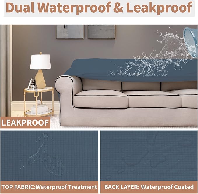 Easy-Going 100% Waterproof Oversized Chair Couch Cover, Dual Waterproof Sofa - Image 3