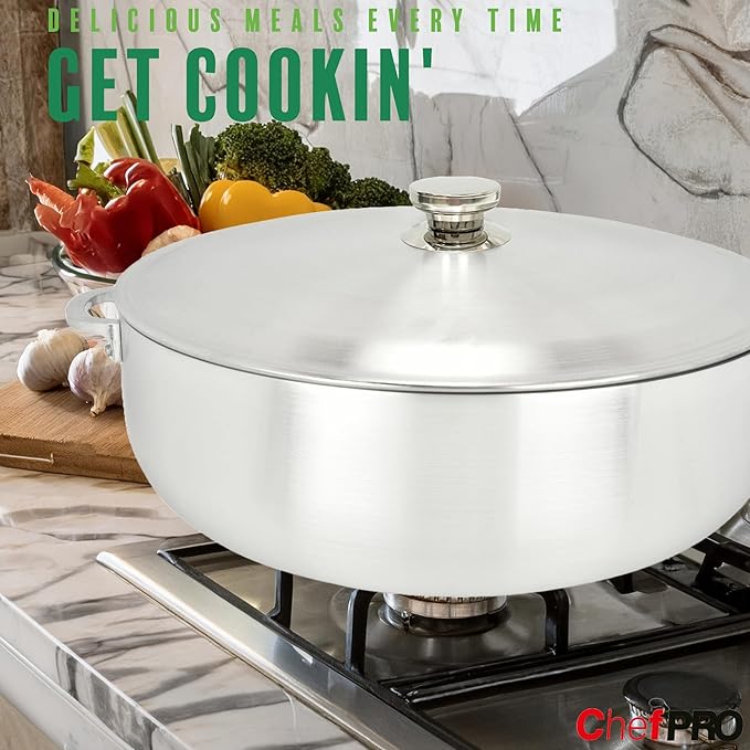 ALUMINUM CALDERO STOCK POT by Chef Pro, Durable Aluminum, Superior Cooking - Image 3