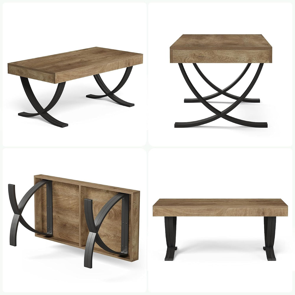LITTLE TREE 47” Coffee Table, Rectangle Center Table for Living Room, Industr...