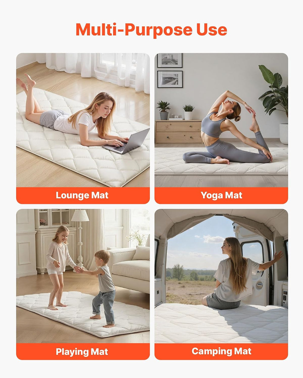 VEVOR Japanese Floor Mattress, Futon Mattress, 100% High Density Comfortable ...