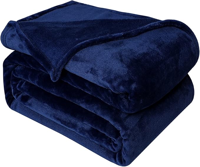 JIAHANNHA Navy Blue Fleece Throw Blankets Queen Size 90 by 90 Inches - Image 6