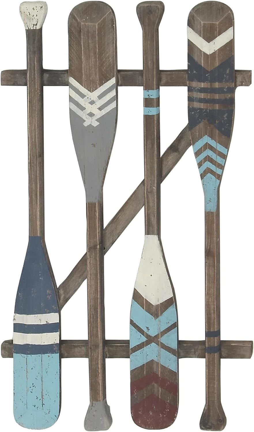 Deco 79 Wood Paddle Home Wall Decor Novelty Canoe Oar Wall Sculpture with Arr...