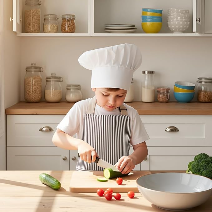 2 Pack Stripes Kids Apron, Kids Cooking Aprons - Image 7