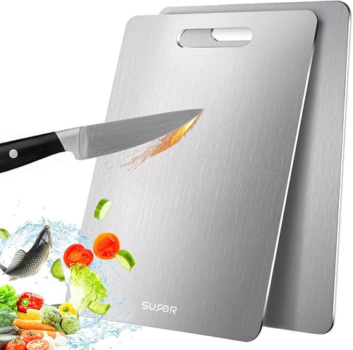 2 Pack Titanium Cutting Board by SUFOR