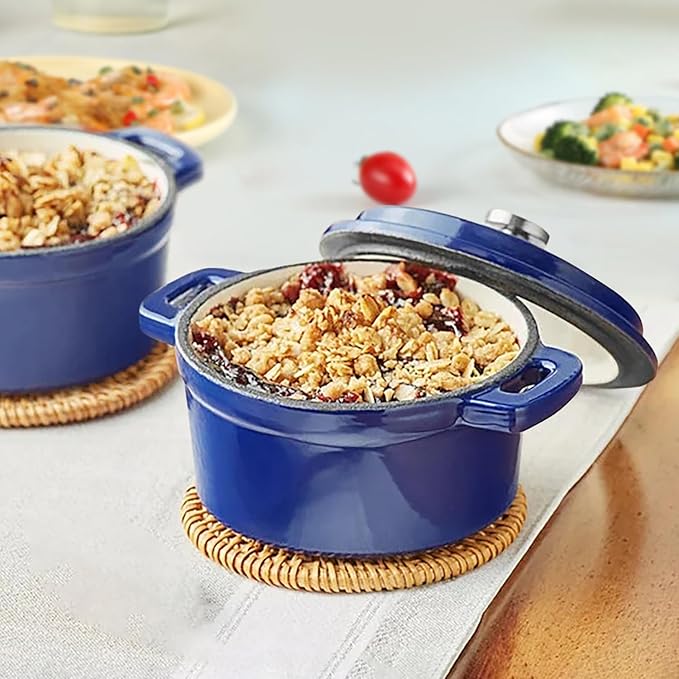 Flavehc Mini Cocotte 16 oz Mini Dutch Oven 0.5 qt. Cast Iron Garlic Roaster - Image 9
